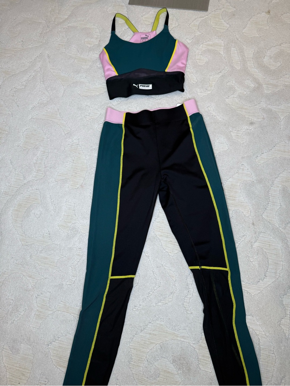 Puma Teal Pink Black Colorblock Active Set - Picture 3 of 5